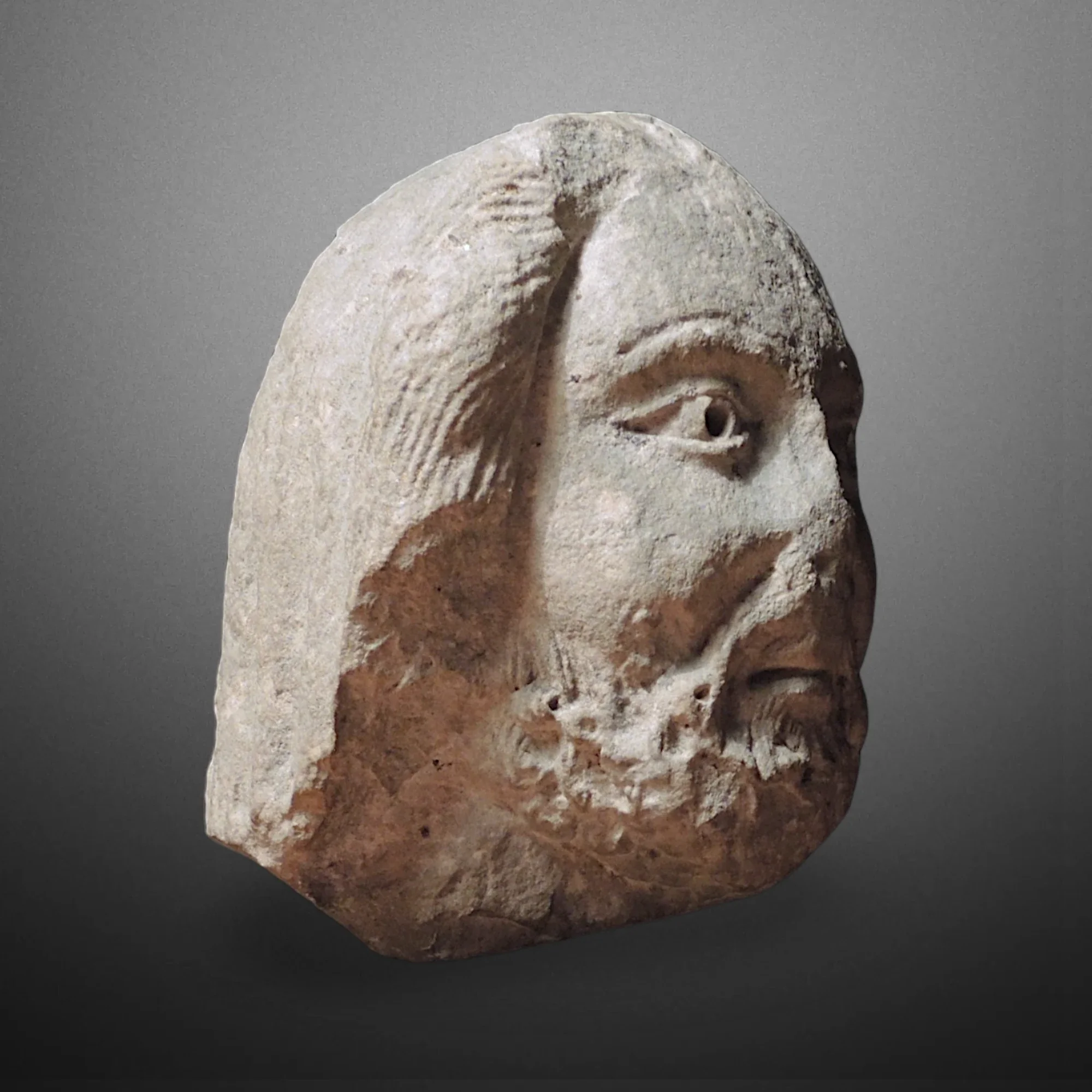Romanischer Marmorprophetenkopf Südfrankreich Ansicht Nummer 3