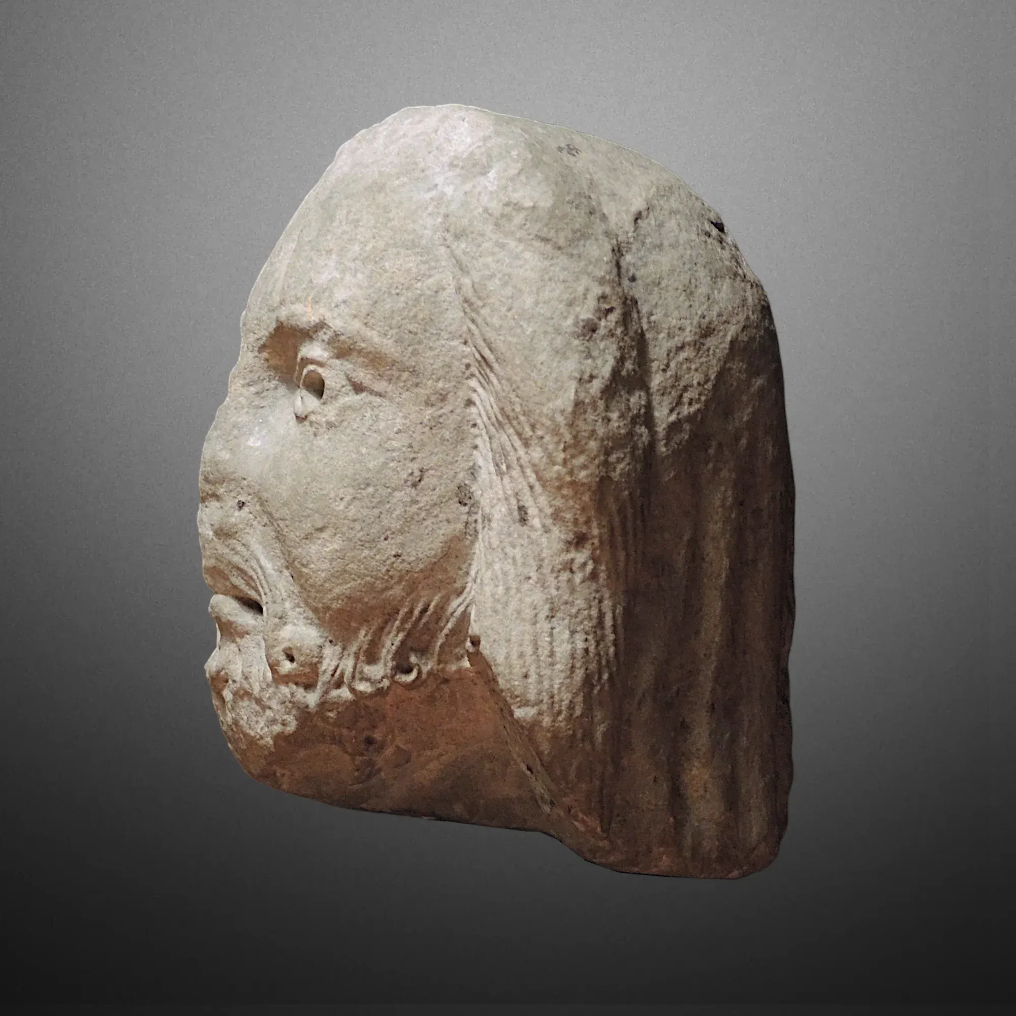 Romanischer Marmorprophetenkopf Südfrankreich Ansicht Nummer 4