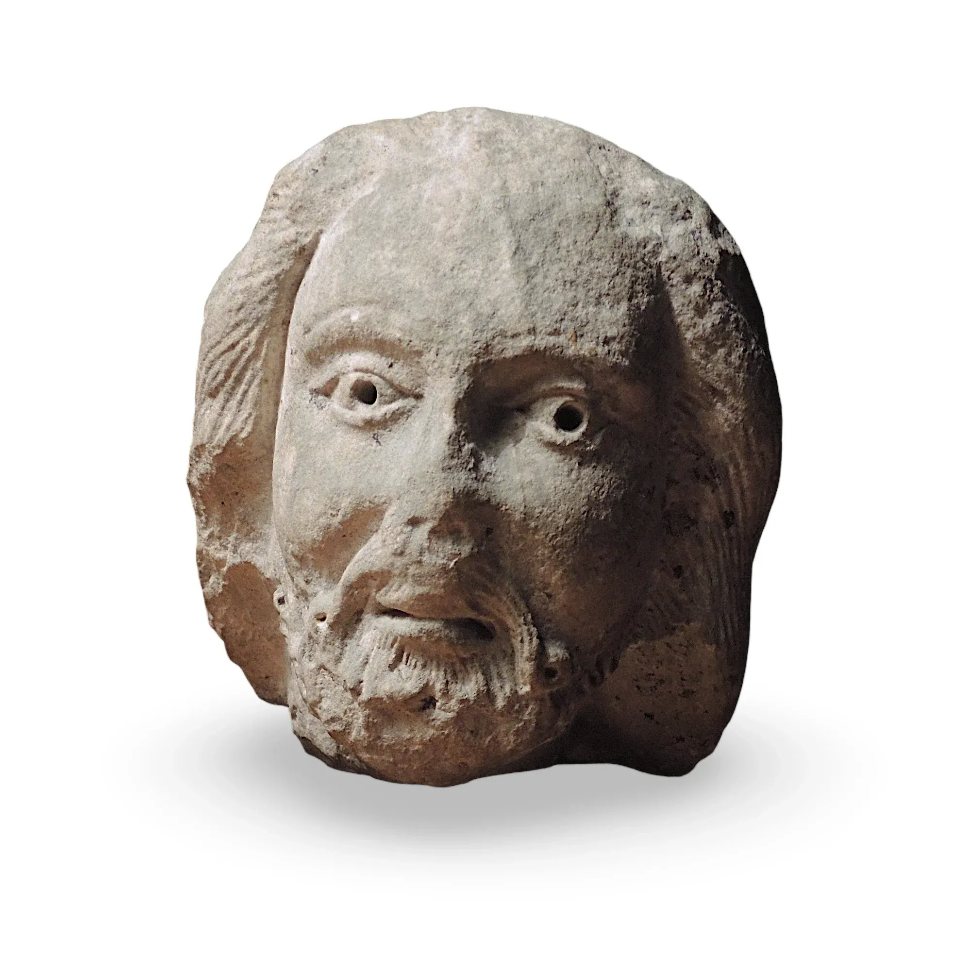 Romanischer Marmorprophetenkopf Südfrankreich
