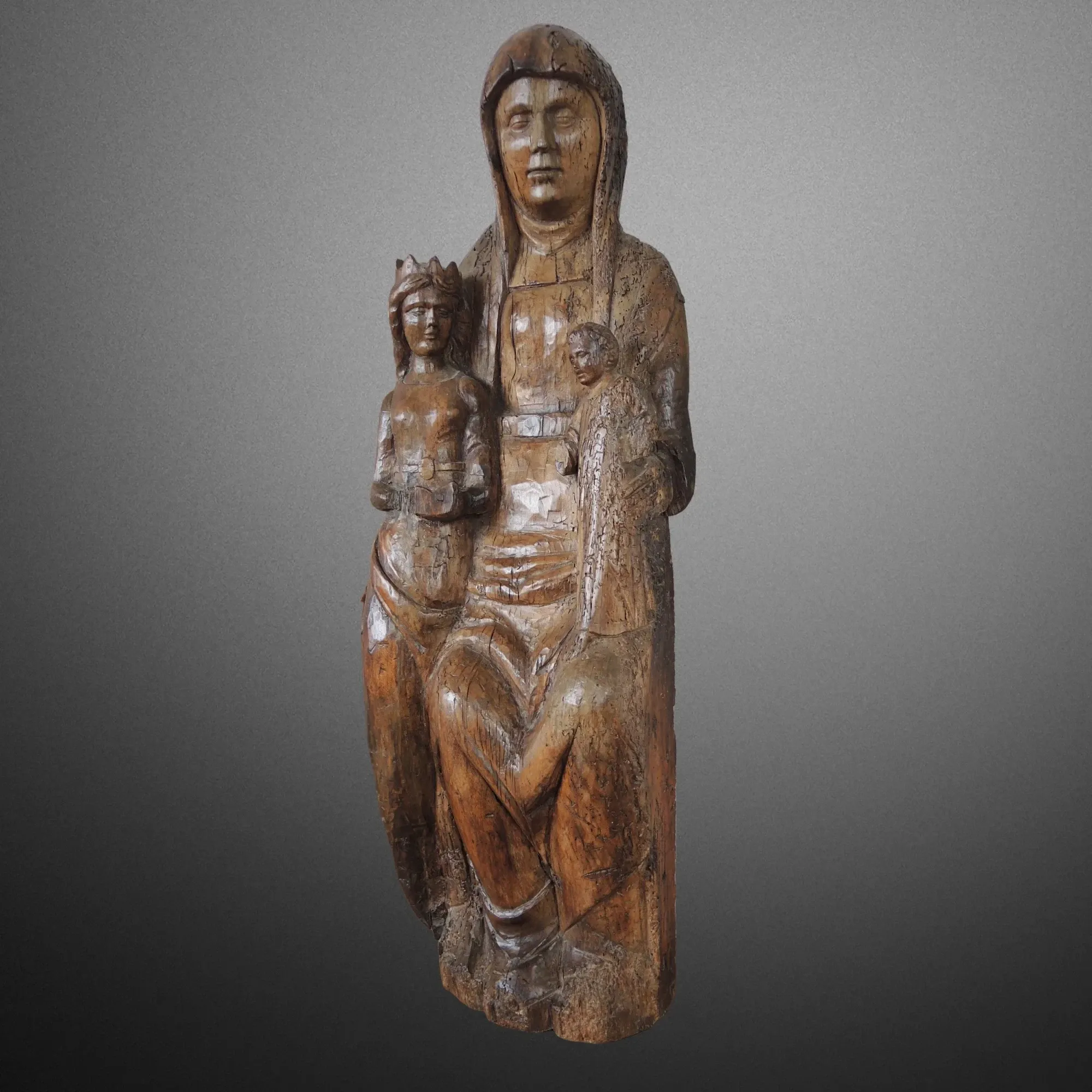 Heilige Anna Selbdritt. Oberrhein - spaetes 13. Jahrhundert. Ansicht Nummer 3
