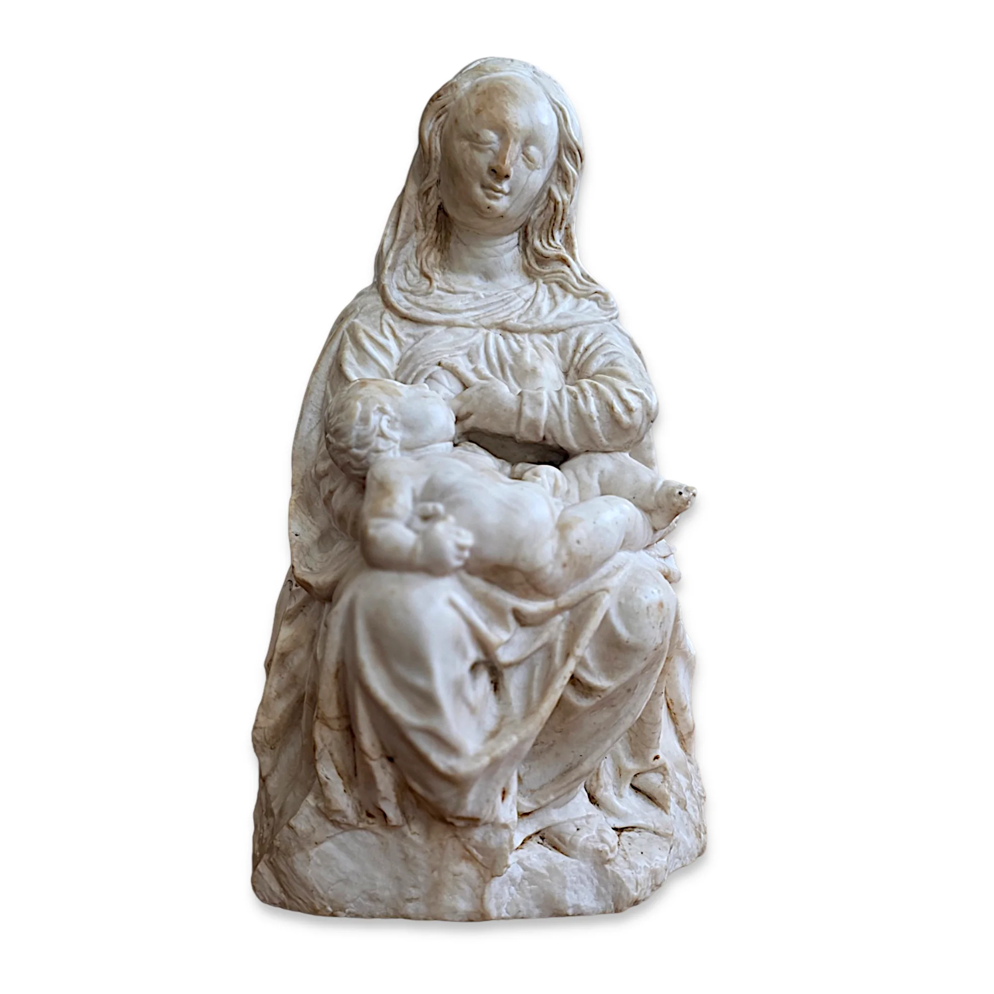 Madonna mit Kind aus Alabaster. Südliche Niederlande.