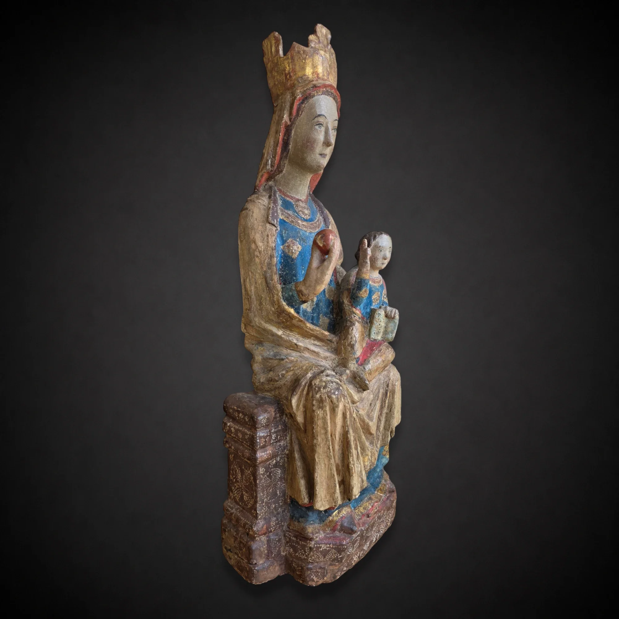 Gotische Madonna in Majestät. Aragonien - um 1300. Ansicht Nummer 1