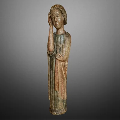 Heiliger Johannes am Kalvarienberg. Polychromiertes Holz. Ansicht Nummer 1