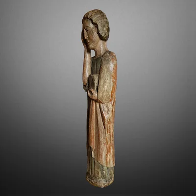 Heiliger Johannes am Kalvarienberg. Polychromiertes Holz. Ansicht Nummer 2