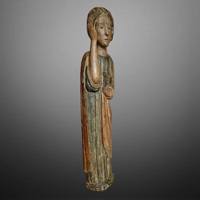 Heiliger Johannes am Kalvarienberg. Polychromiertes Holz. Ansicht Nummer 3