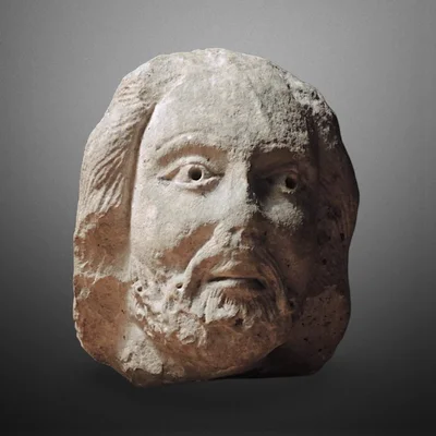 Romanischer Marmorprophetenkopf Südfrankreich Ansicht Nummer 1