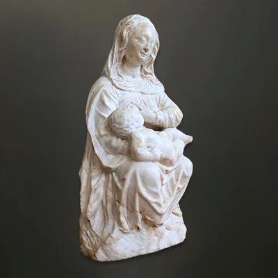 Madonna mit Kind aus Alabaster. Südliche Niederlande. Ansicht Nummer 1