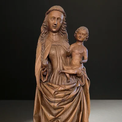 Madonna mit Kind, Gruppe des Meisters von Elsloo. Limburg oder Obergeldern, um 1500. Ansicht Nummer 3