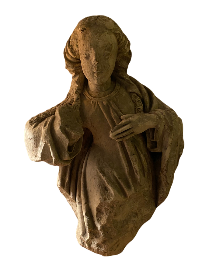Important bust of a virgin of the Annunciation.-3