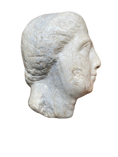 Ancient Greek marble head. Hellenistic period. -2