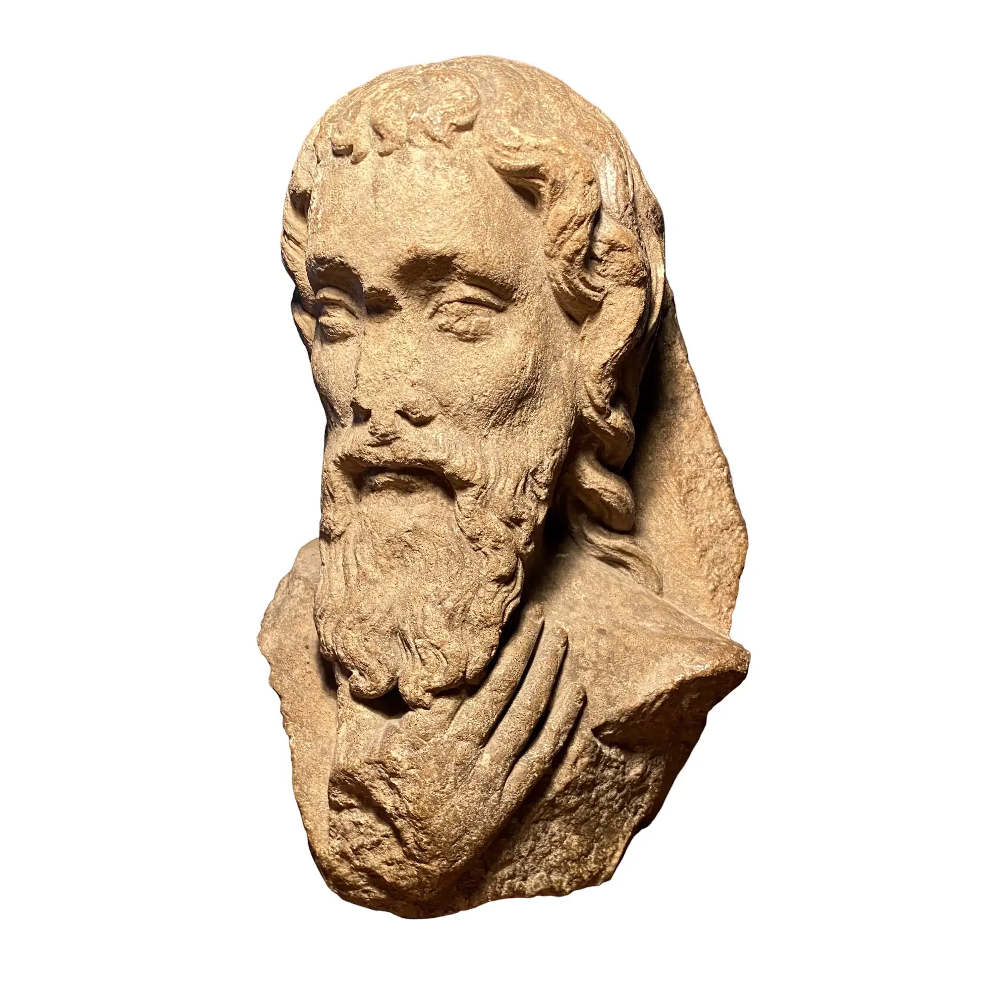 Bust of a Gothic apostle from the workshops of Reims,  Limestone, Reims, France