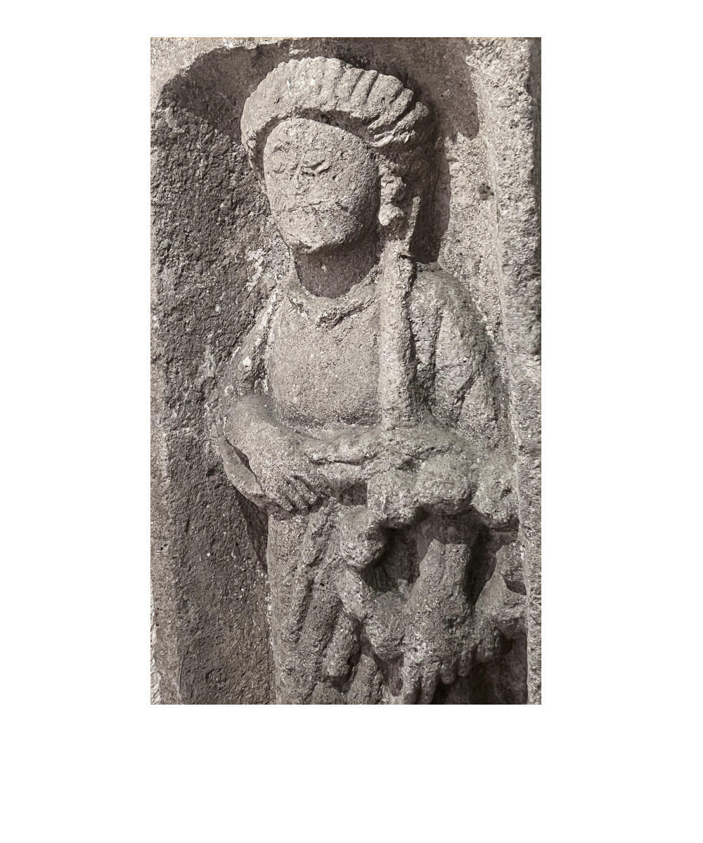 Merovingian late antiquity tombstone.-1