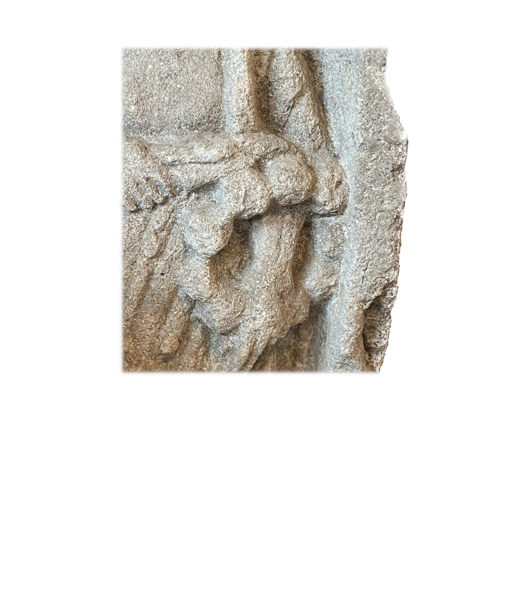 Merovingian late antiquity tombstone.-3