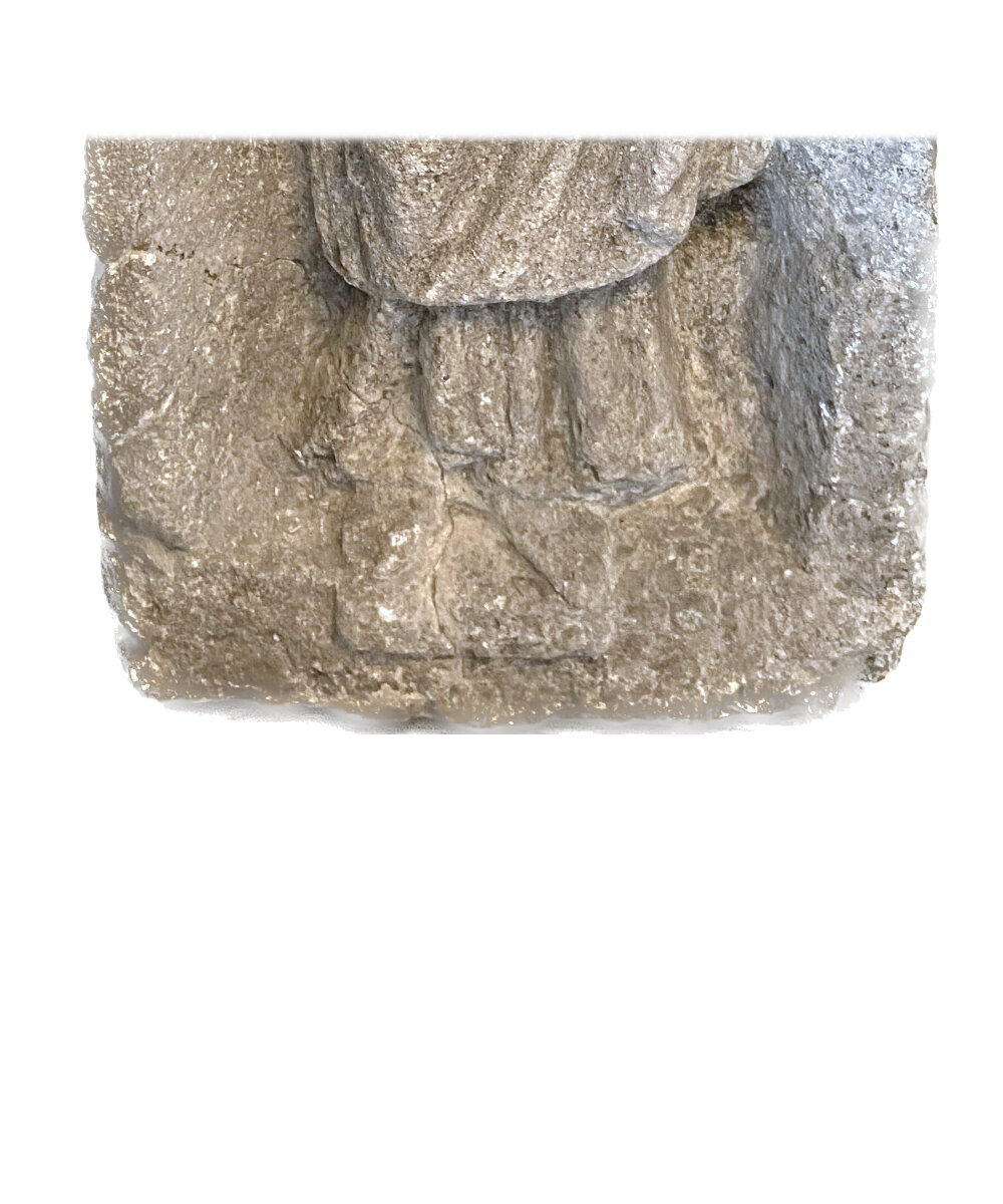 Merovingian late antiquity tombstone.-4