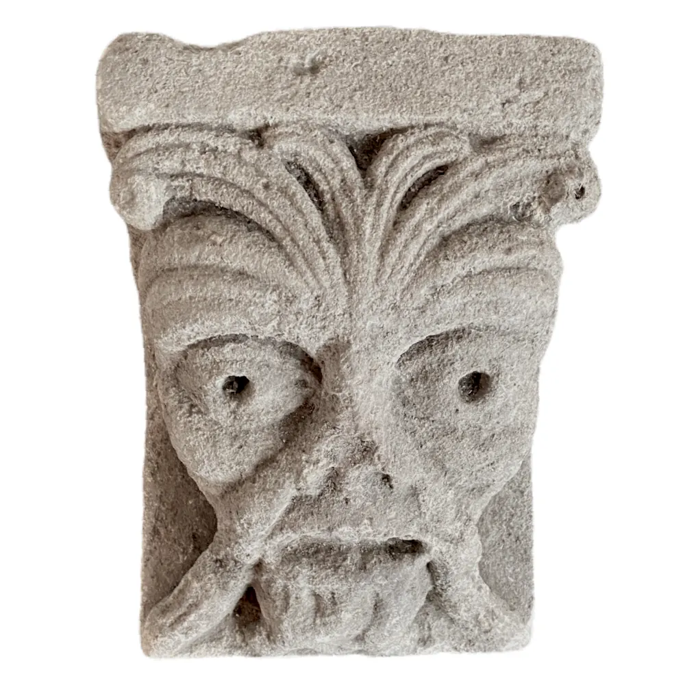 Modillon Romanesque sculpture,  Limestone, Burgundy, France