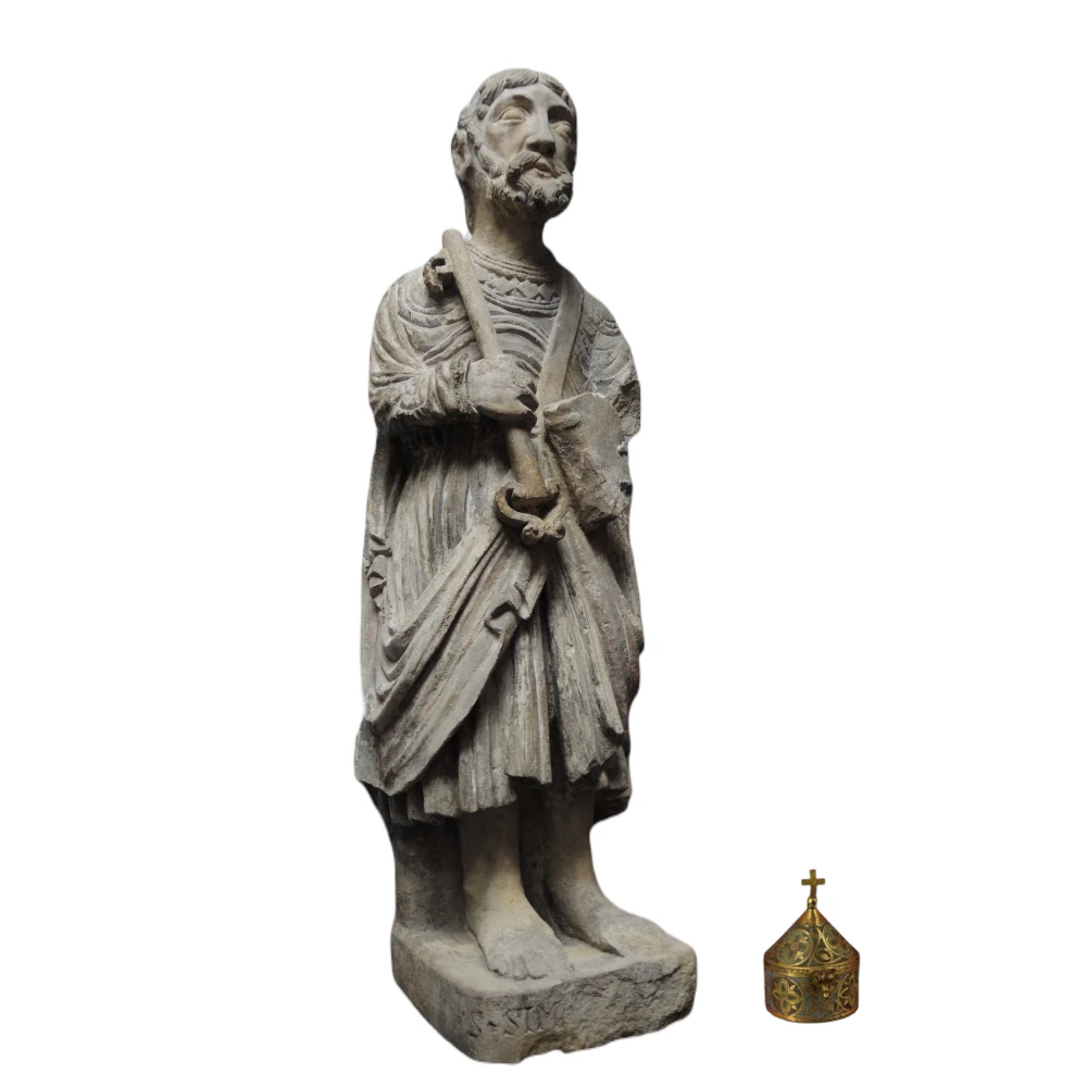 Romanesque sculpture Saint-Peter Apostle.