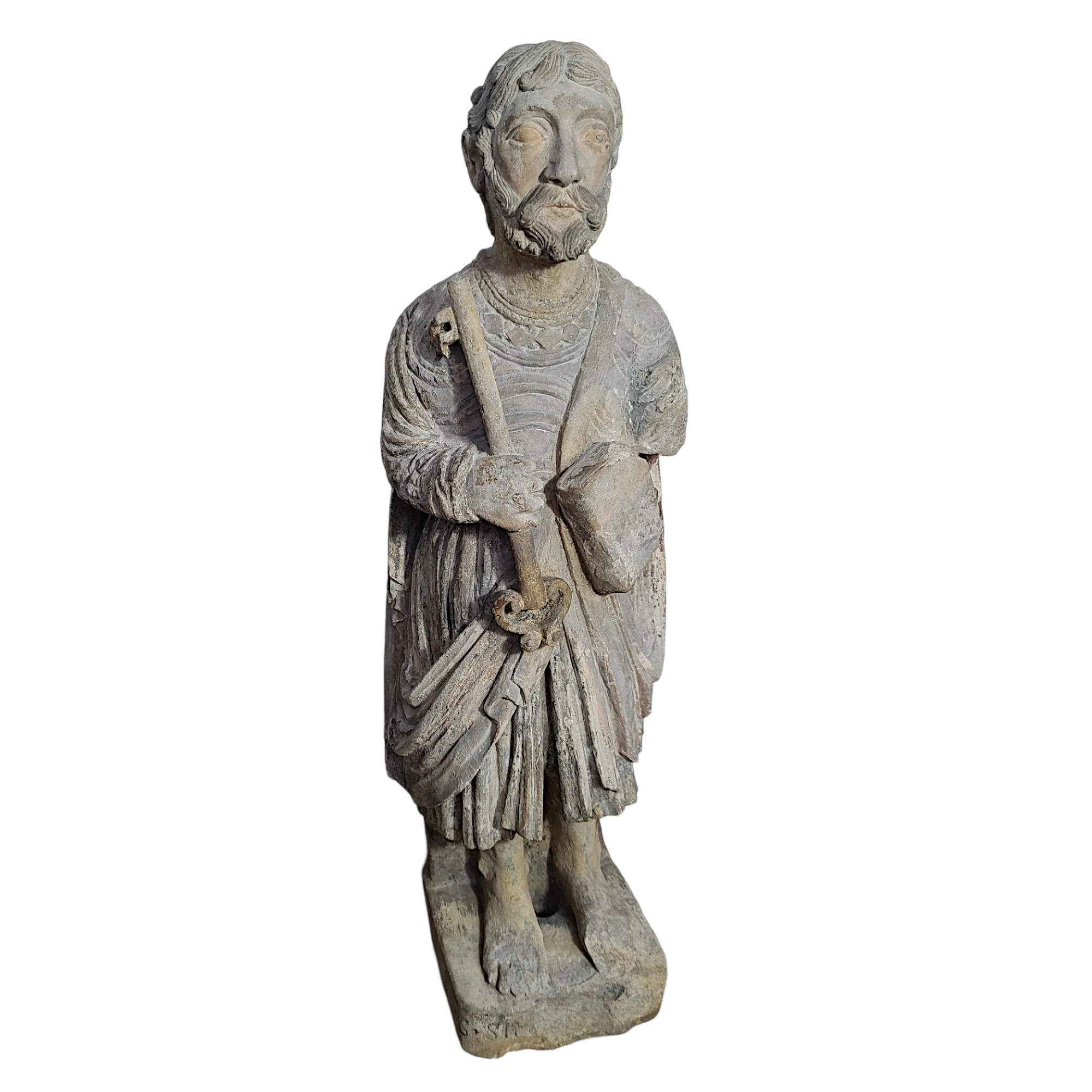 Romanesque sculpture Saint-Peter Apostle.