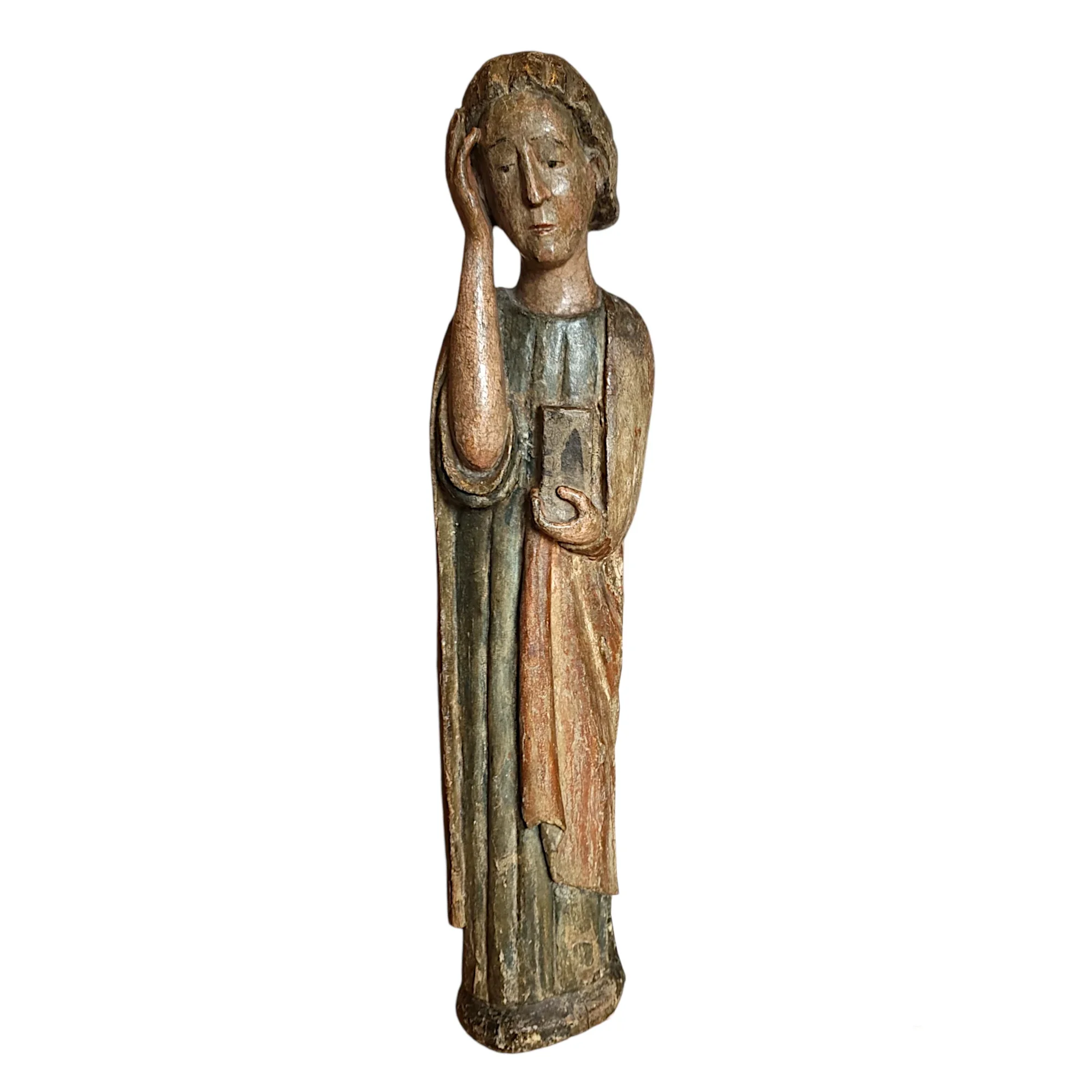 Saint John at the Calvary,  Polychrome wood, Mosan region