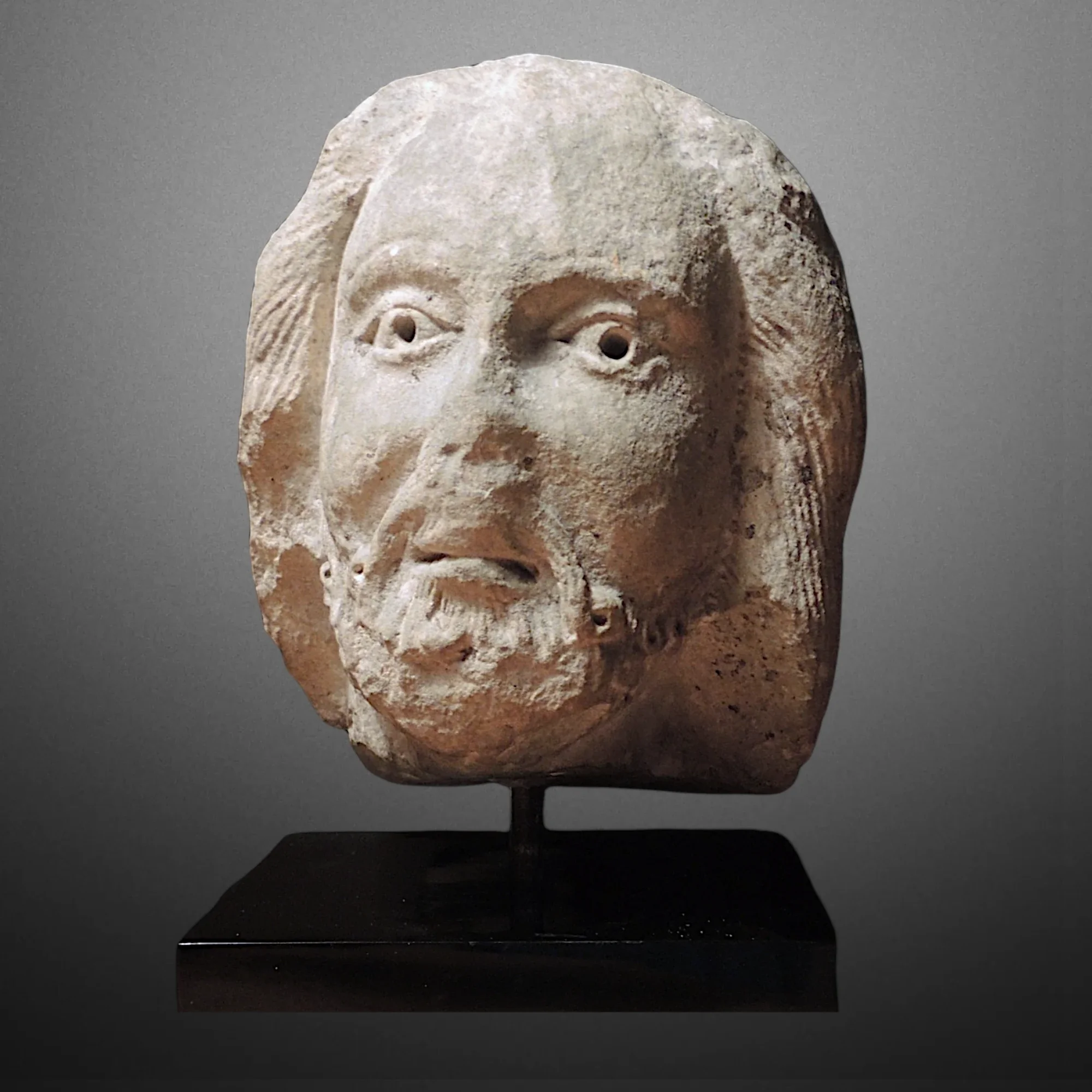 Romanesque Marble Prophet Head South of France View number 2