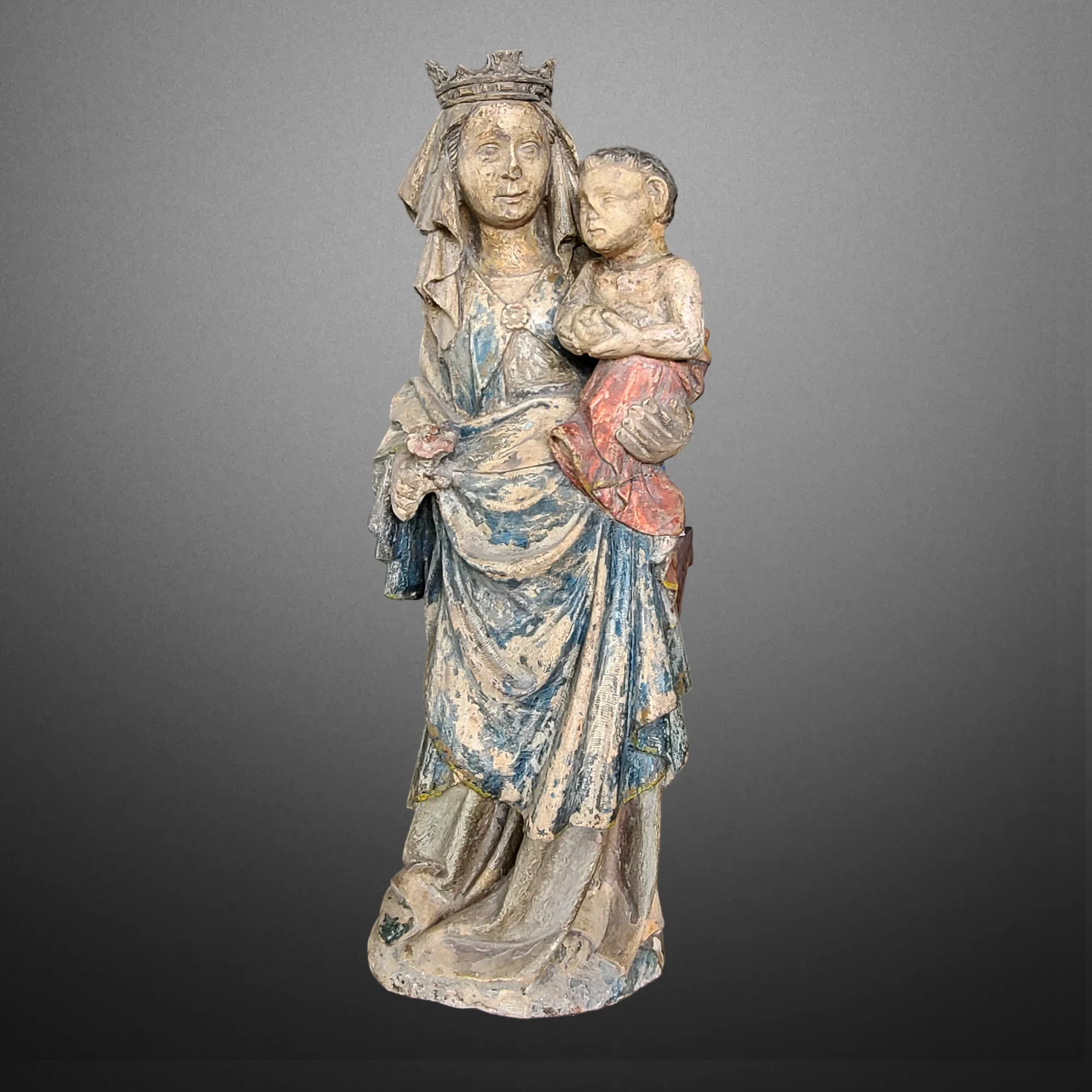 Gothic Virgin and Child France late 14th century. Main view of the sculpture