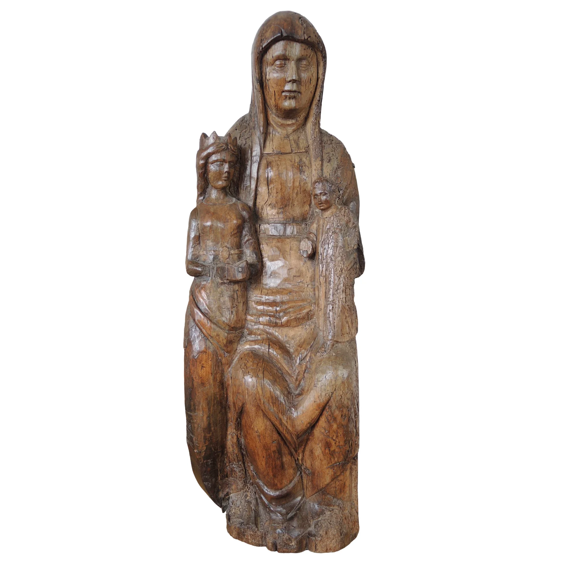 Saint Anne with the Virgin and Child - Anna Selbdritt,  Elm wood, Upper Rhine