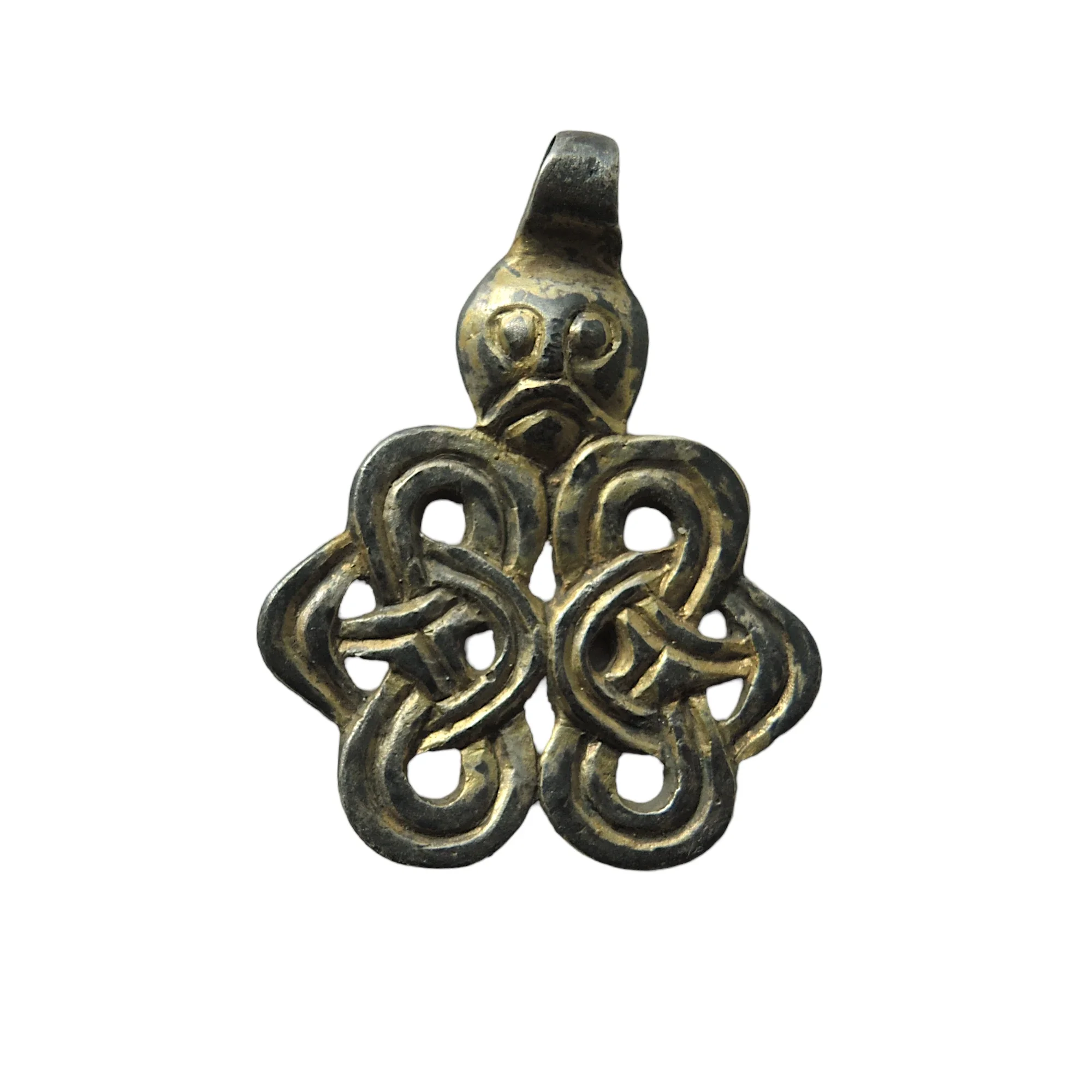 Scandinavian ancient Viking pendant,  Gilt silver, Scandinavia