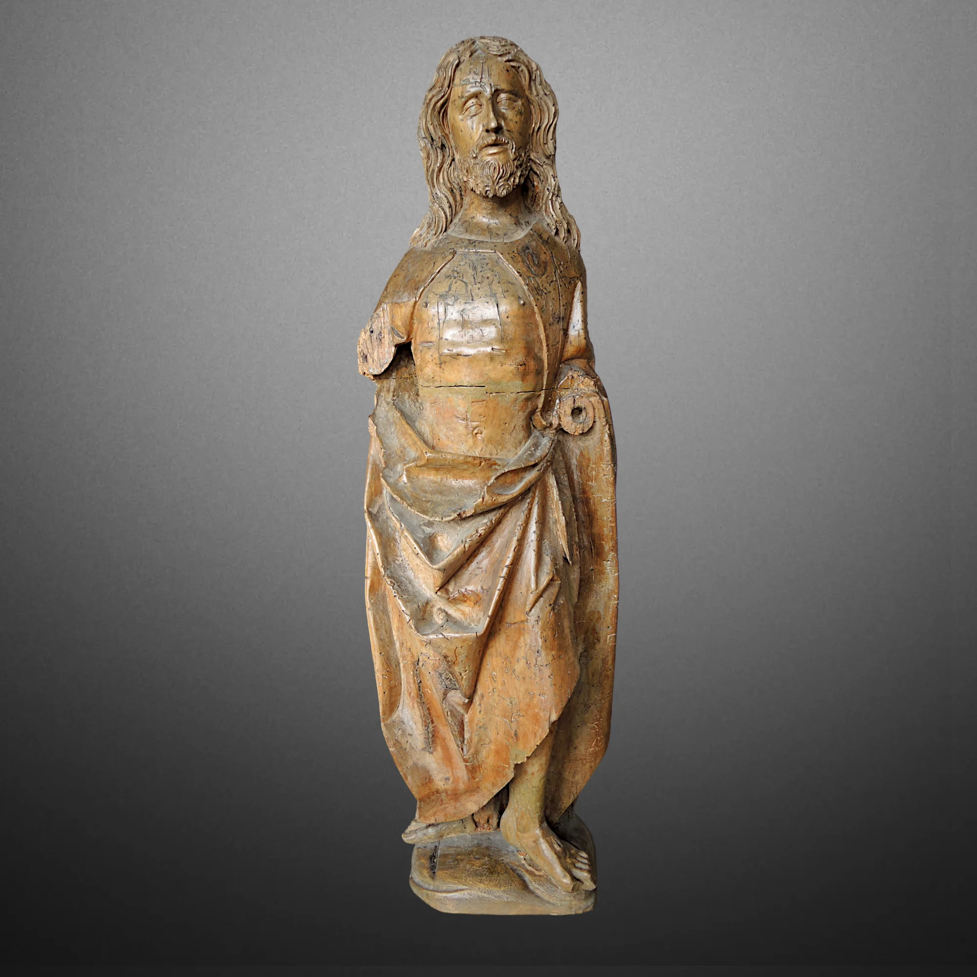 Risen Christ Attributed to the workshop of Niklaus Weckmann. Main view of the sculpture