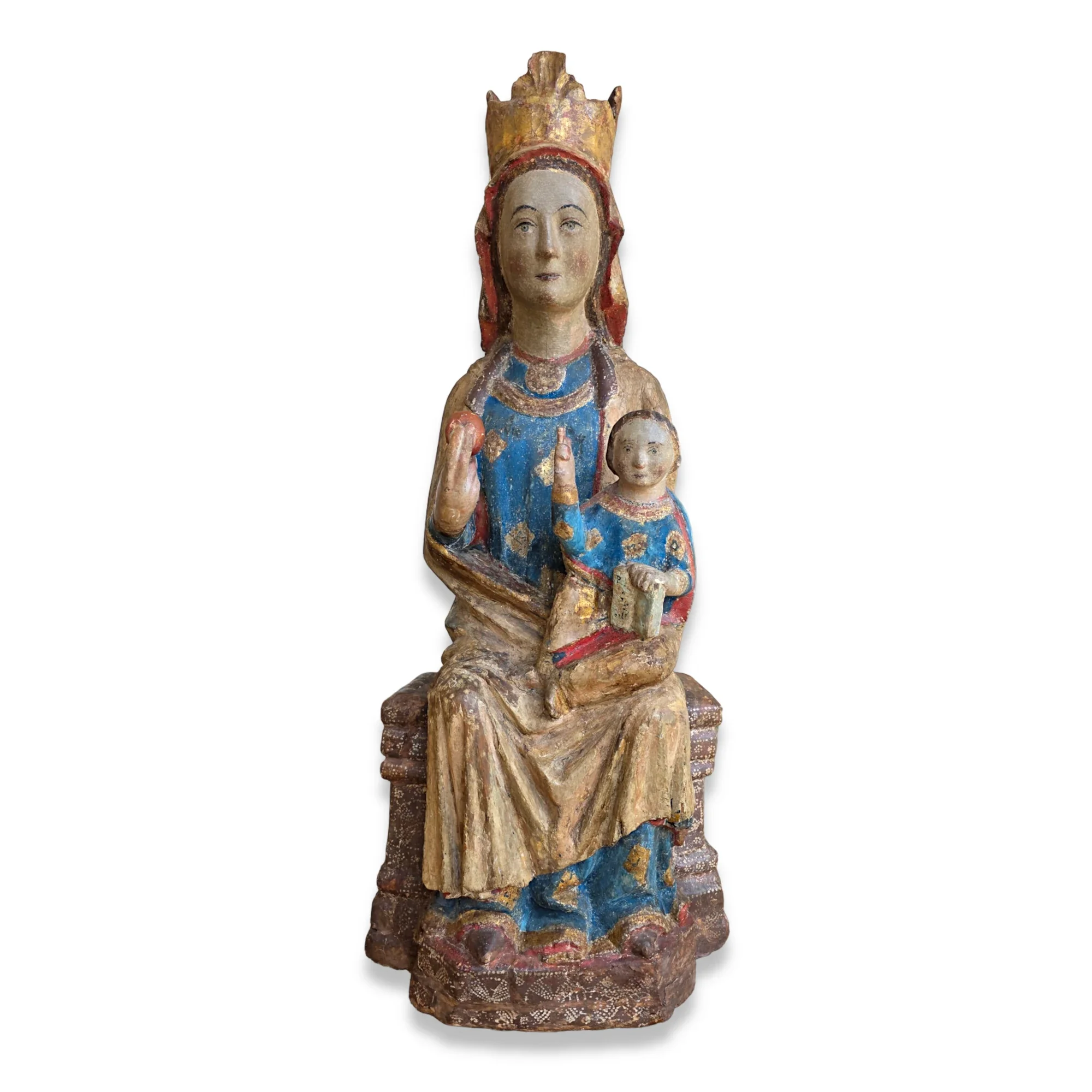 Gothic Virgin in Majesty. Aragon - circa 1300.