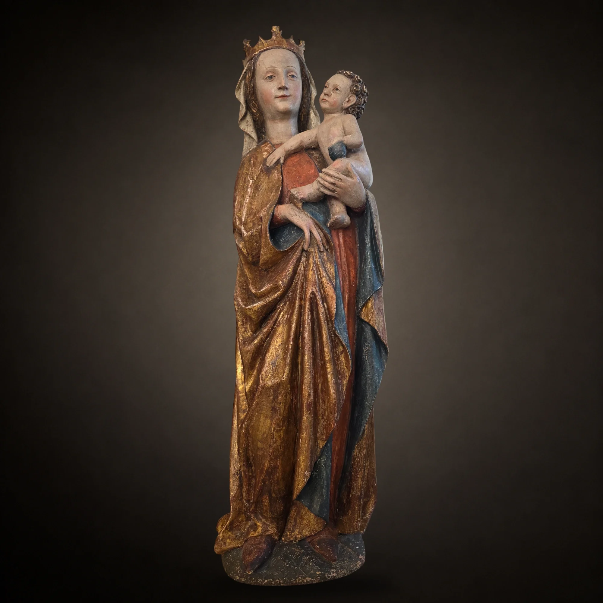 Virgin and Child  Southern Germany Circle or workshop of Hans Rueland. Main view of the sculpture