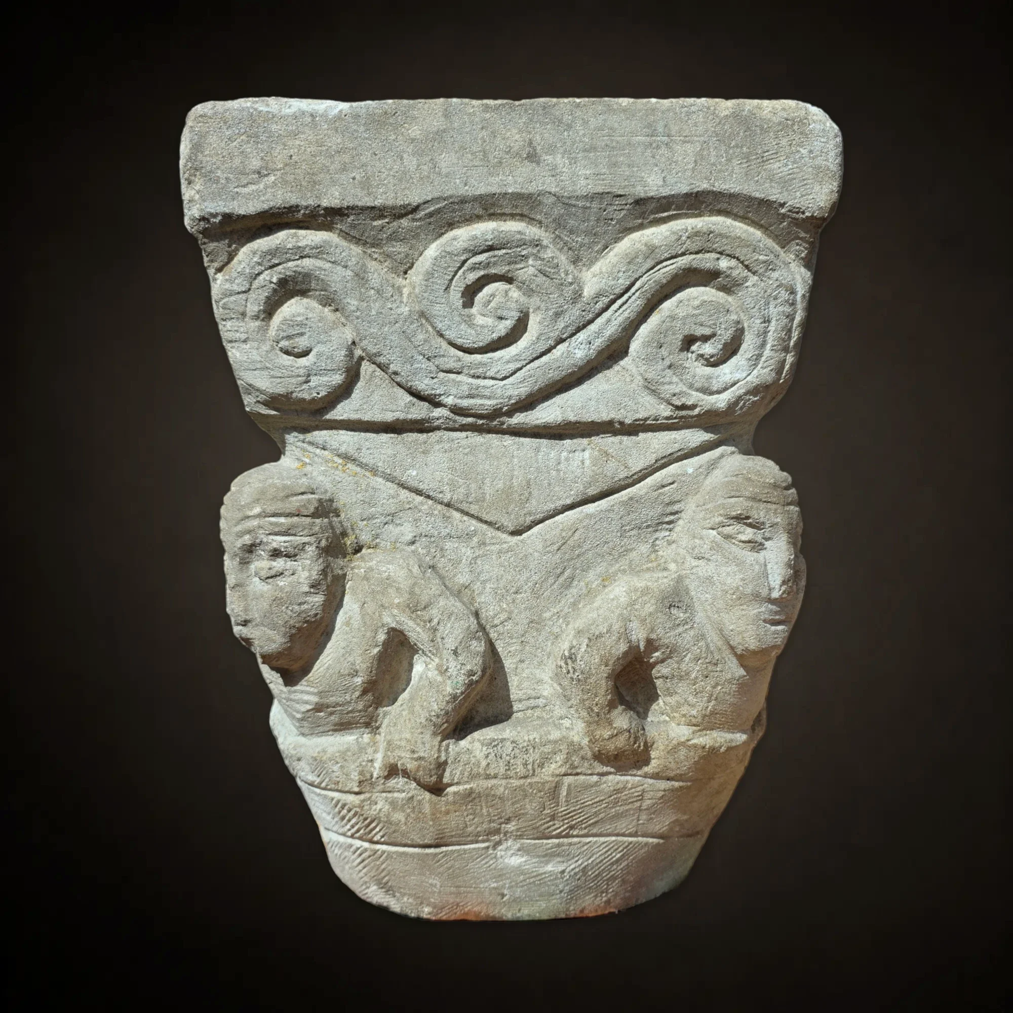 Historiated capital, the Miraculous Draught of Fishes. Normandy, 11th century. View number 2