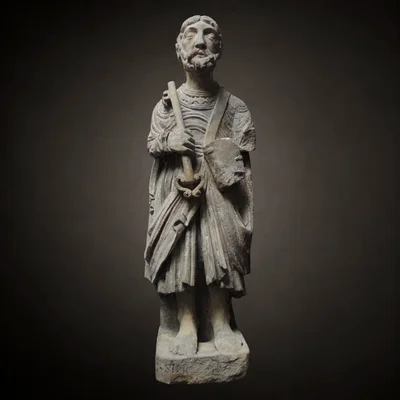 Saint Peter the Apostle, Romanesque Poitou. Late 12th century. Main view of the sculpture