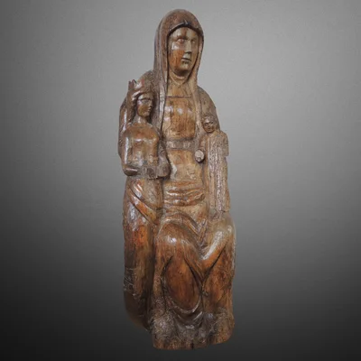 Saint Anne with the Virgin and Child - Anna Selbdritt. Upper Rhine - late 13th century. View number 1