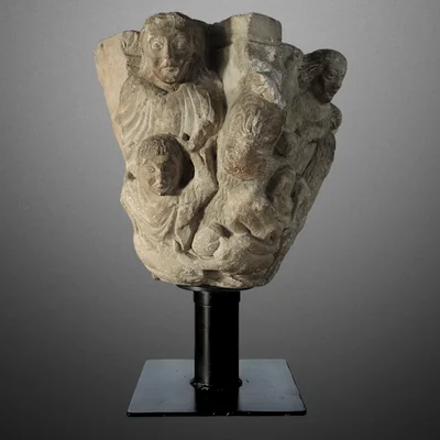 Provençal Romanesque historiated capital. Herod and the Massacre of the Innocents. View number 2