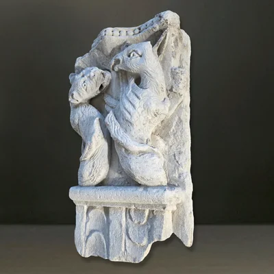 Frieze panel - Confronted fantastical animals. Southern Burgundy Cluny circle. View number 2