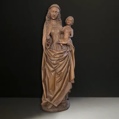 Virgin and Child, Master of Elsloo Group. Limburg or Upper Guelders, circa 1500. Main view of the sculpture