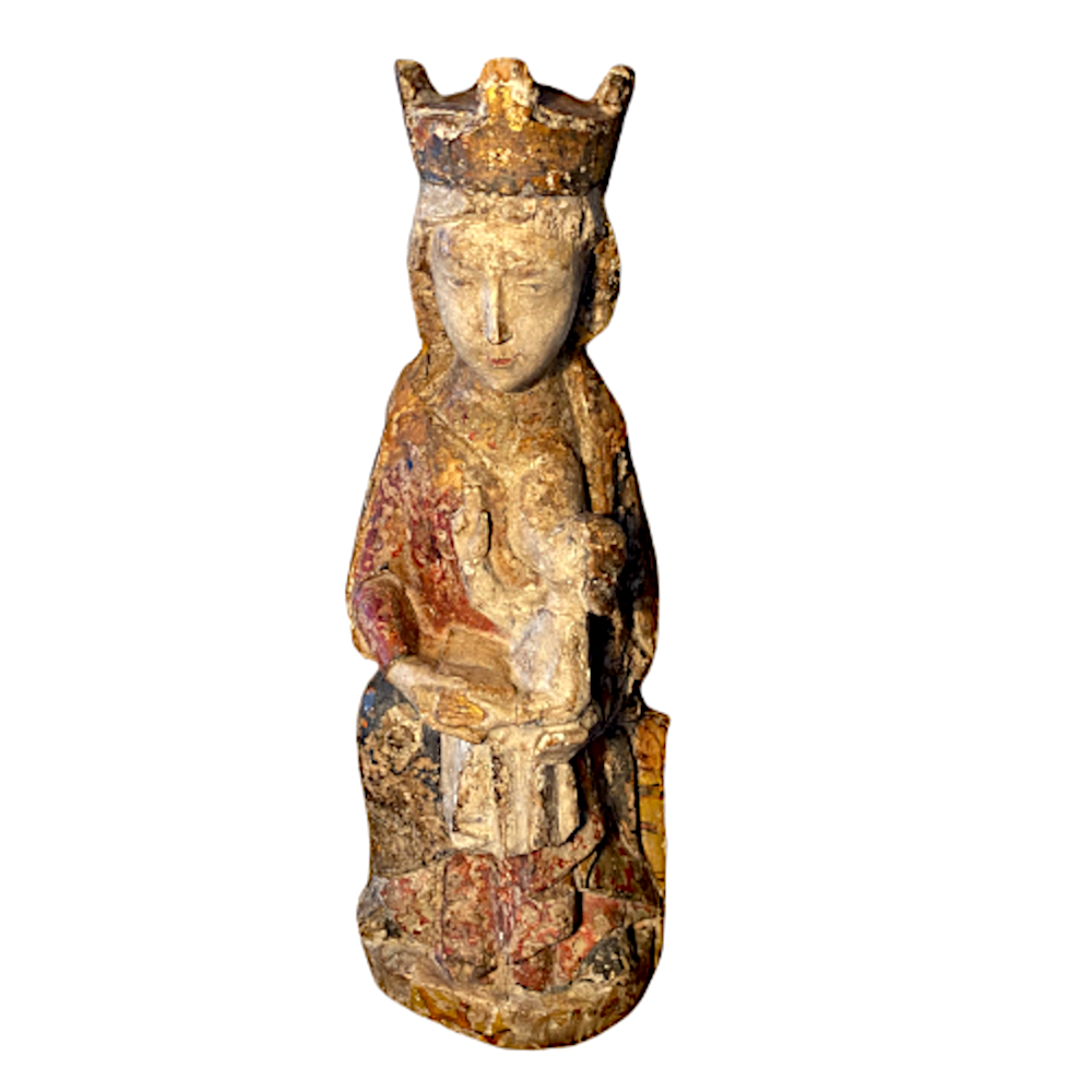 Vierge en majesté,  Bois polychrome, France - Pyrénées-Orientales - Fenouillèdes  