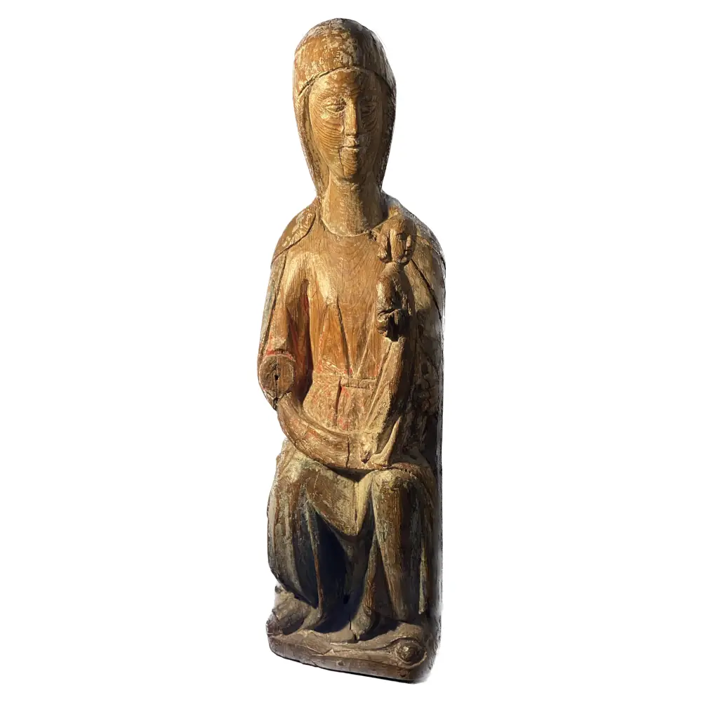 Vierge art Mosan,  Bois de pin, Région mosane
