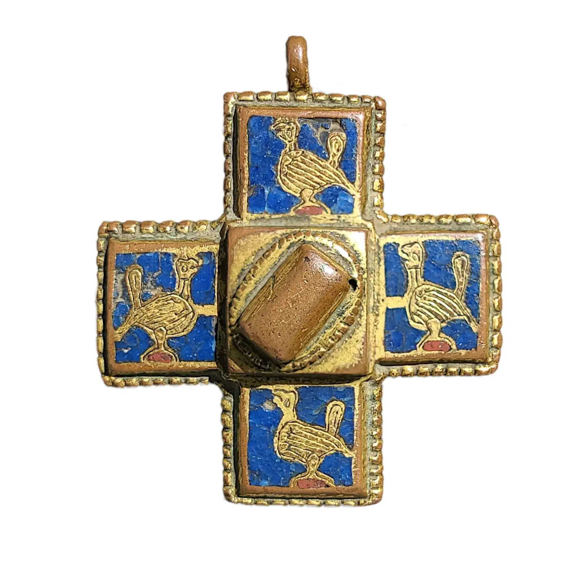 Croix reliquaire Anglo-Normande,  Cuivre champlevé, Normandie, France